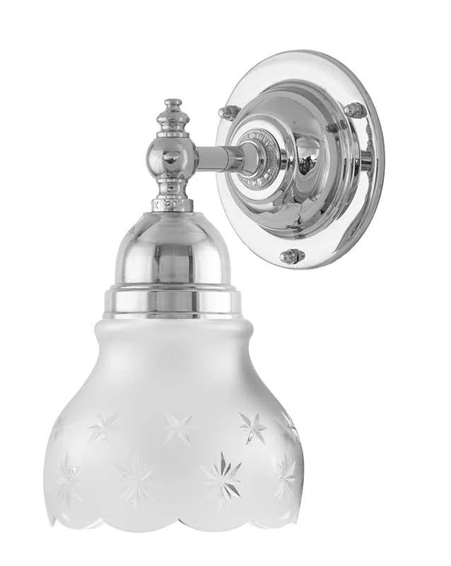 Badrumslampa - Adelborg nickel, slipat mattglas