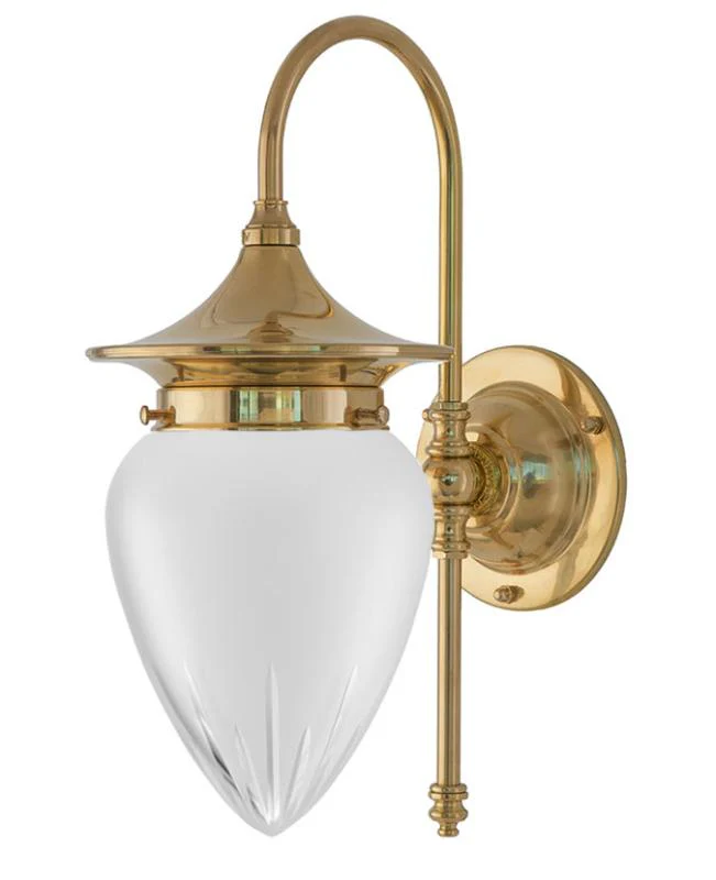 Badrumslampa - Fryxell mÀssing, slipat mattglas