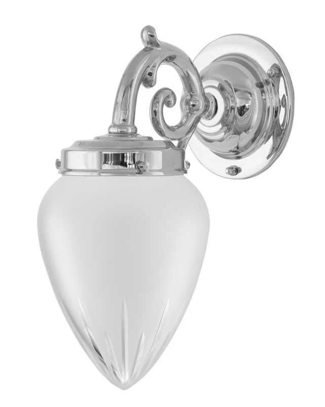 Badrumslampa - Topelius nickel, slipat mattglas