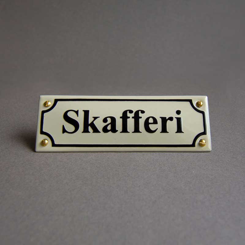Emaljskylt - Skafferi vit/svart - Image 3
