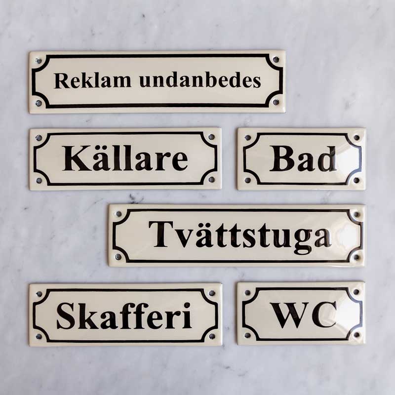 Emaljskylt - Skafferi vit/svart - Image 4