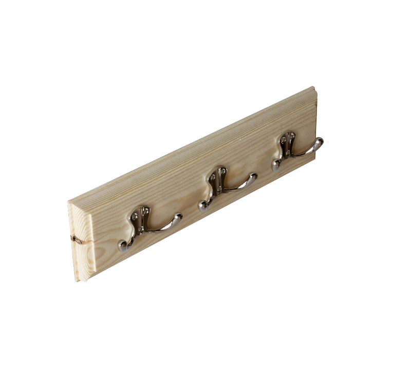 Kroklist 35 cm furu med förnicklad dubbelkrok - BÄrebo