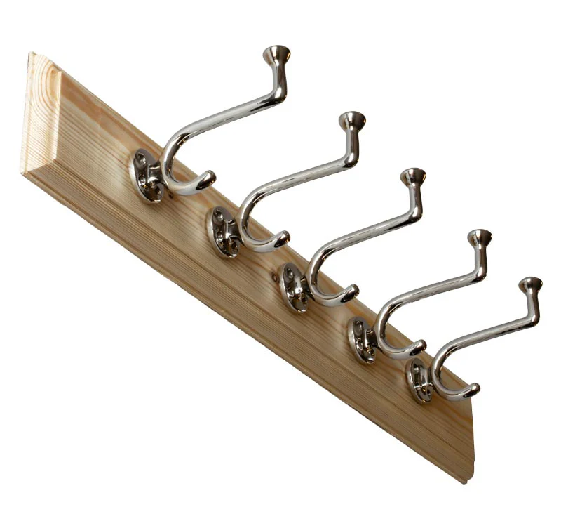 Kroklist 65 cm furu med klÀdkrok - Fehrlins 3255 nickel