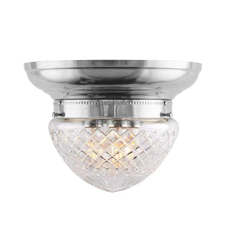 Plafond - Taklampa Frödingplafond 200 nickel, slipat klarglas