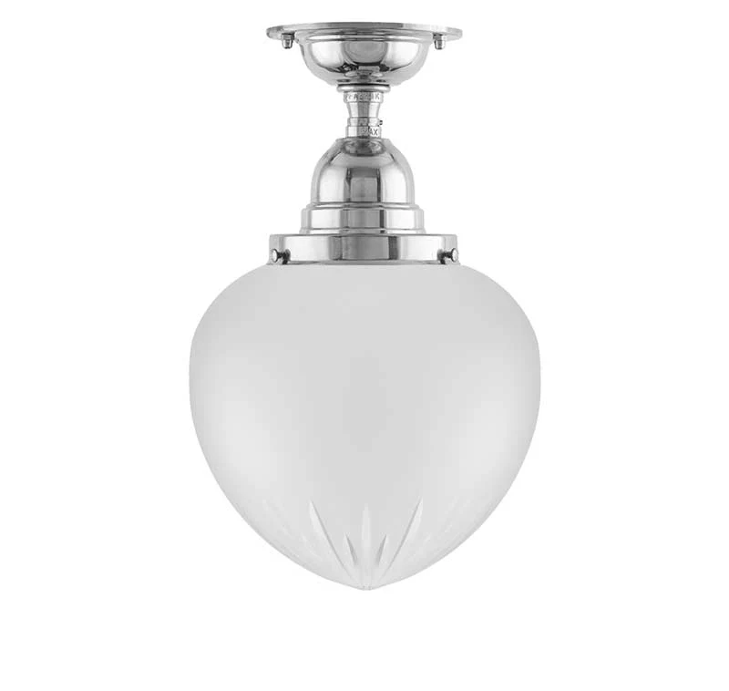 Taklampa - Byström 100 nickel, mattdroppe