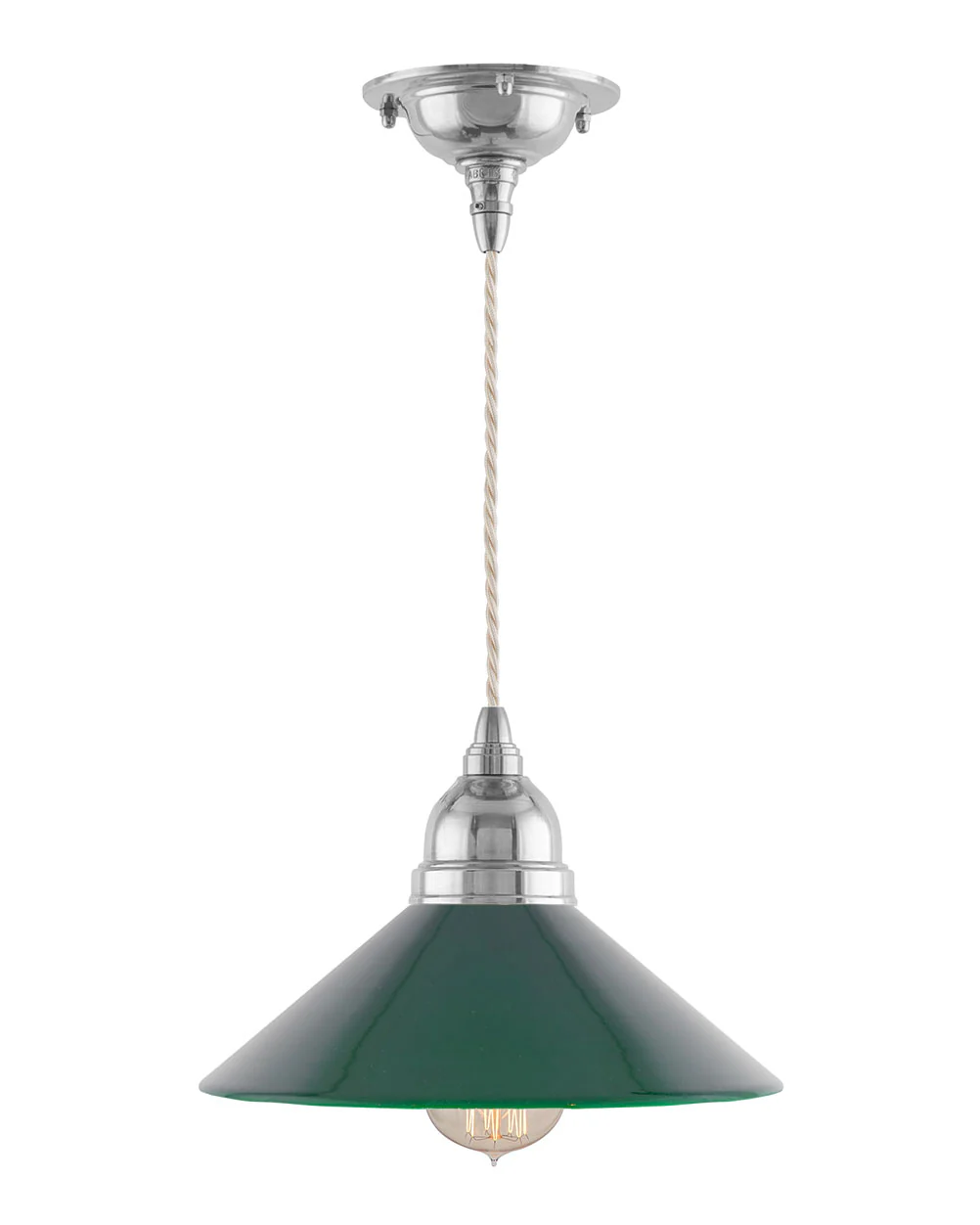 Taklampa - Byström sladdpendel 60 nickel, grön skÀrm