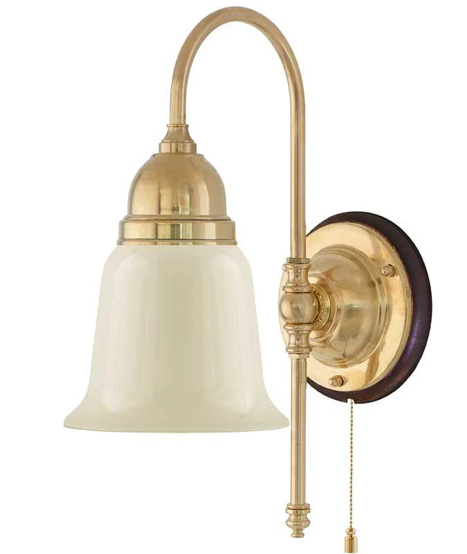 VÀgglampa - Ahlström mÀssing, benvit klocka - Image 2