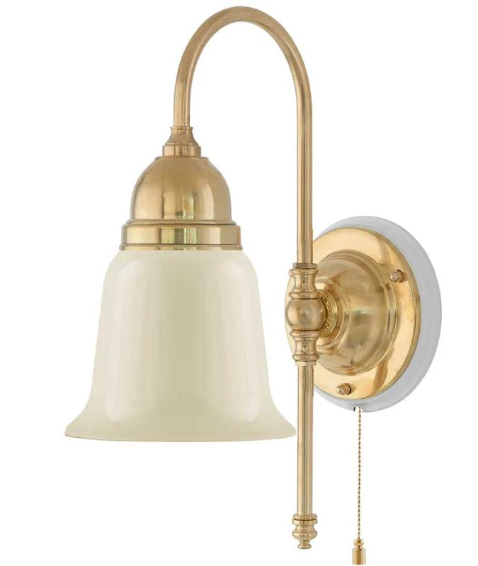 VÀgglampa - Ahlström mÀssing, benvit klocka - Image 3