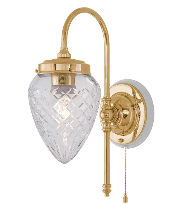 VÀgglampa - Blomberg 80 mÀssing, droppe klarglas - Image 3