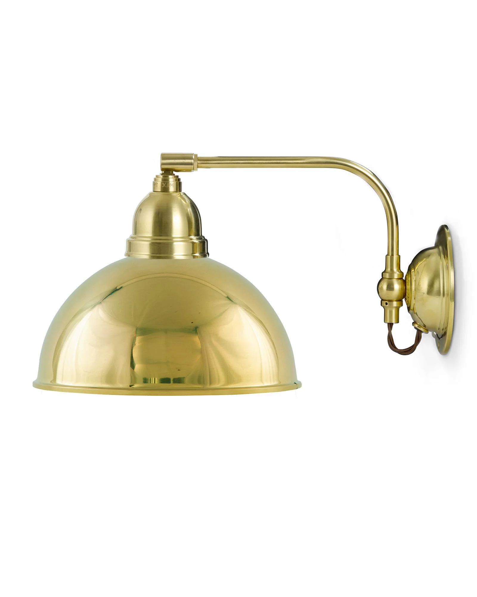 VÀgglampa - Gripenberg mÀssingsskÀrm, brun