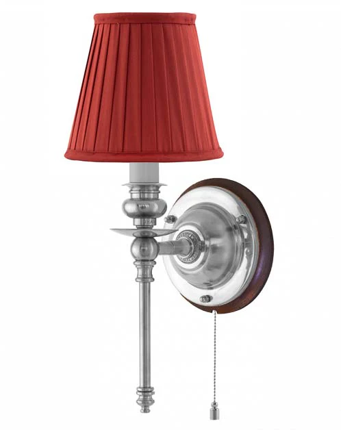 VÀgglampa - Ribbing nickel, röd skÀrm - Image 2