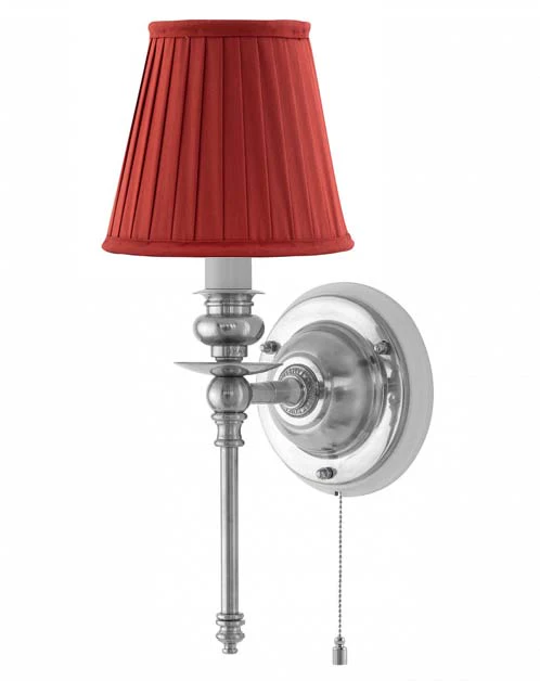 VÀgglampa - Ribbing nickel, röd skÀrm - Image 3