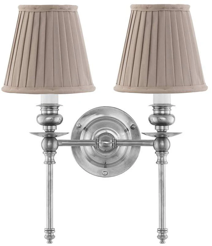 VÀgglampa - Wivallius nickel, beige tygskÀrm
