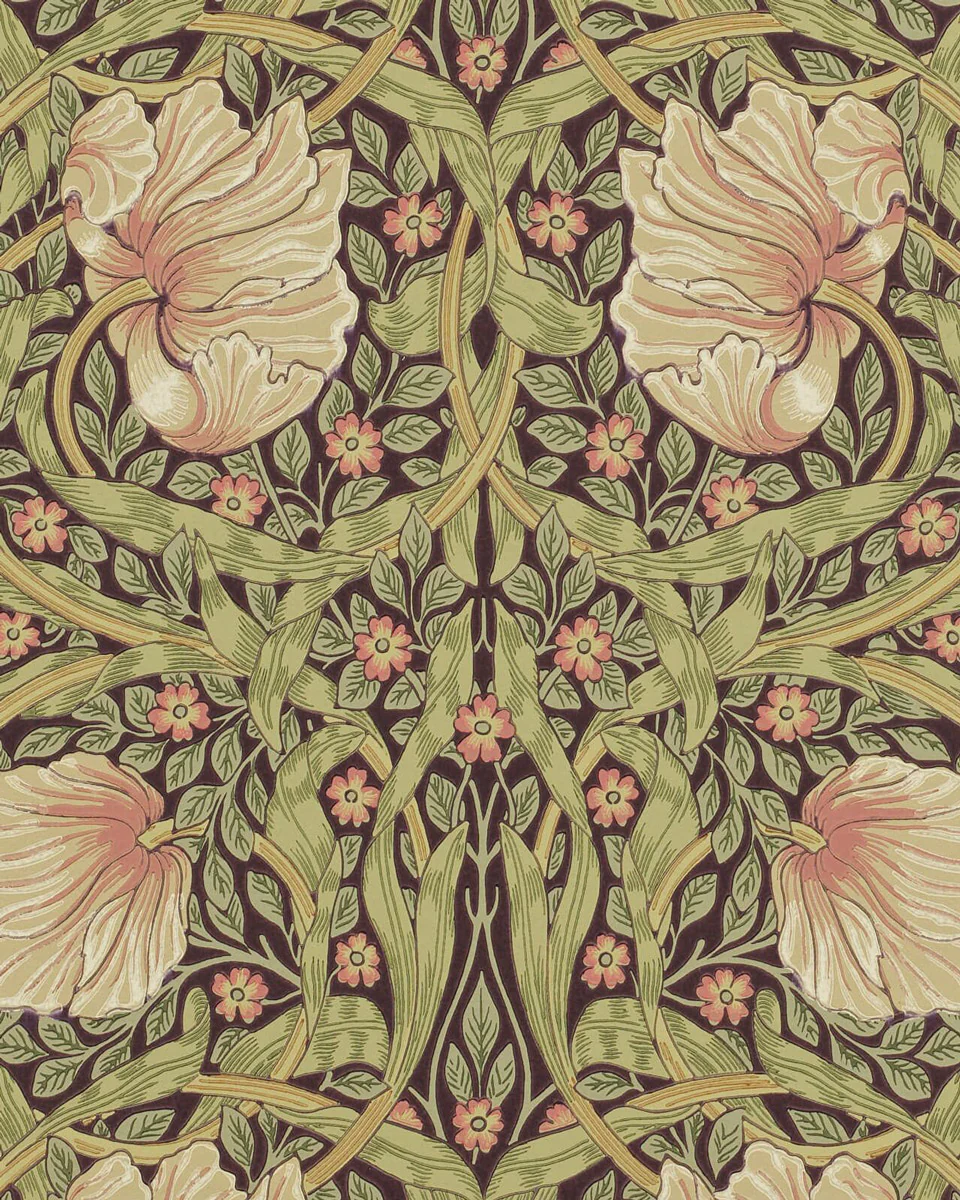 William Morris & Co. Tapet - Pimpernel Bullrush/Russet